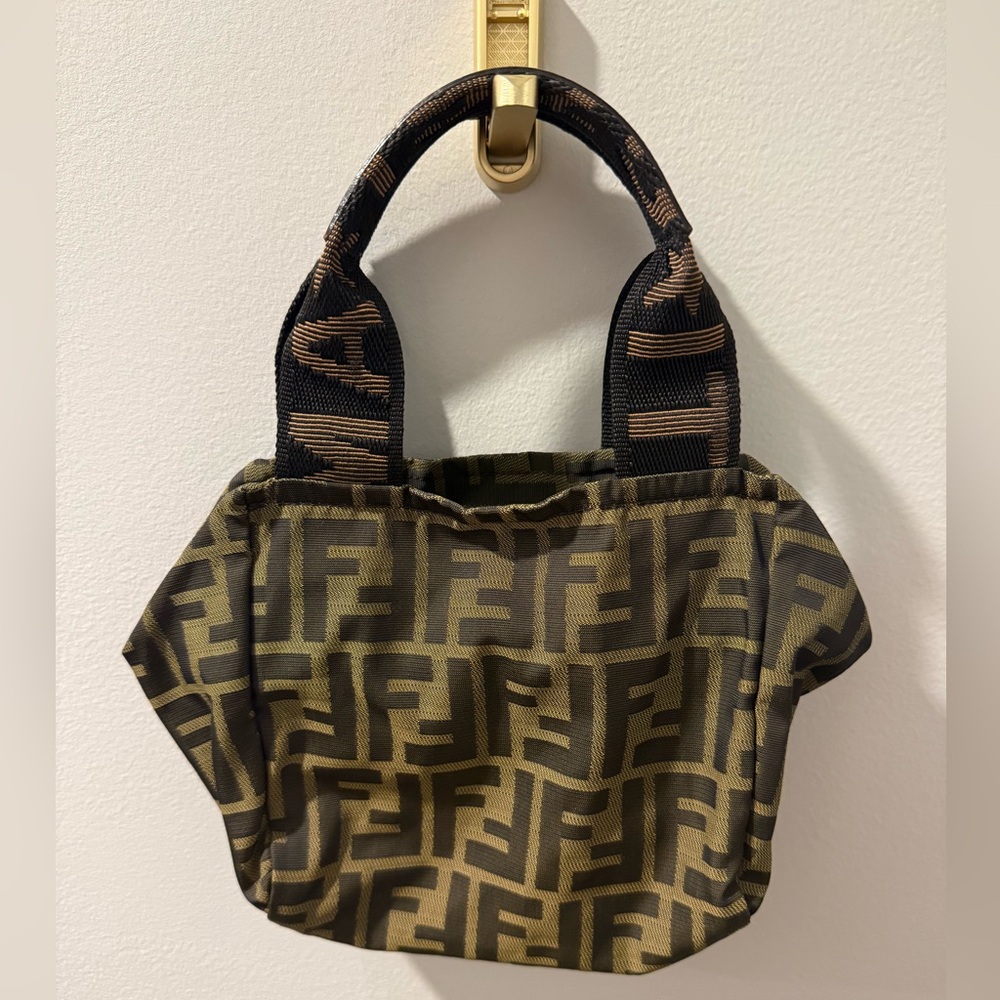 Vintage 1925 Cosmetic Tote Zucca Canvas Mini